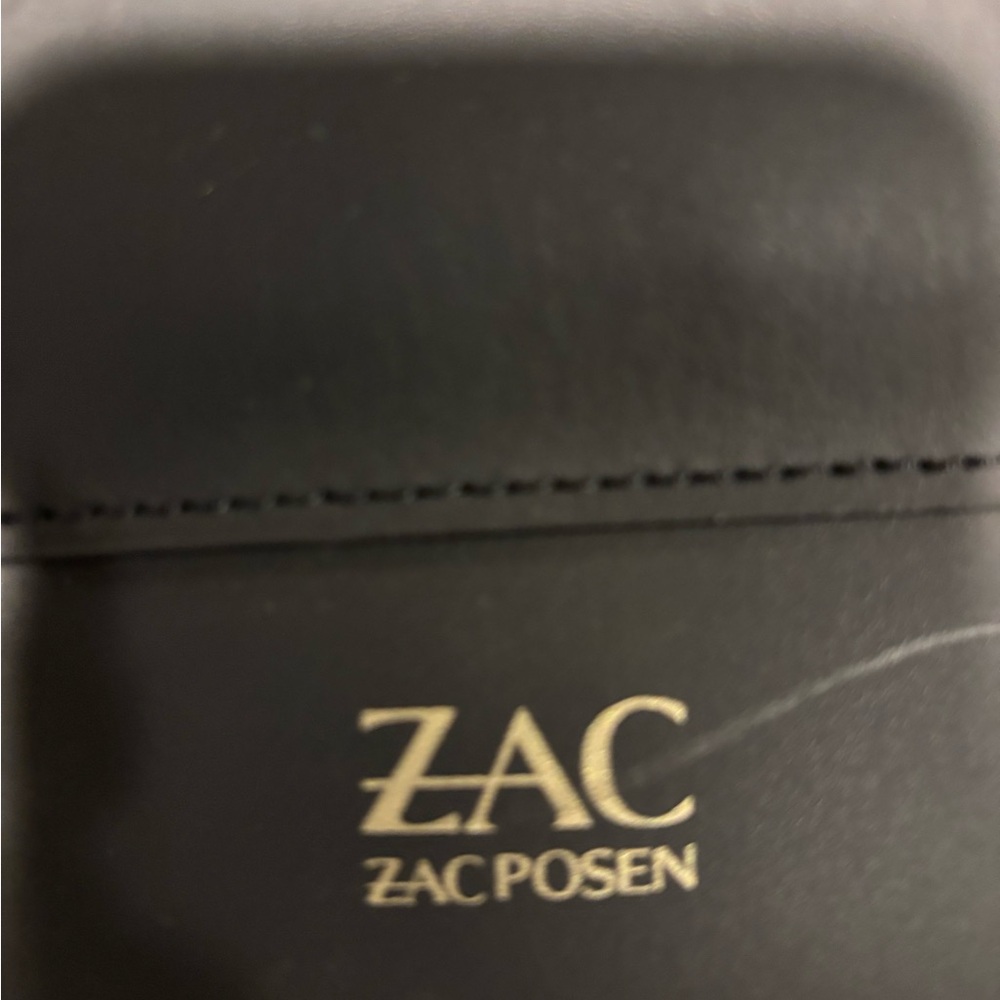 Zac Posen Black Leather Tote with Gold Logo